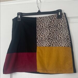 SHEIN Multicolor Patchwork Mini Skirt